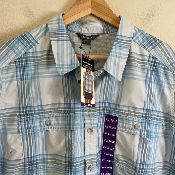 NEW Eddie Bauer Womens XXL Adventure Shirt Plaid Moisture Wicking UPF 50 Outdoor - Picture 2 of 10